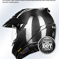 ILM Carbon Fibre Snell M2020D Full Face Motorcycle Adventure Helmet Model L13