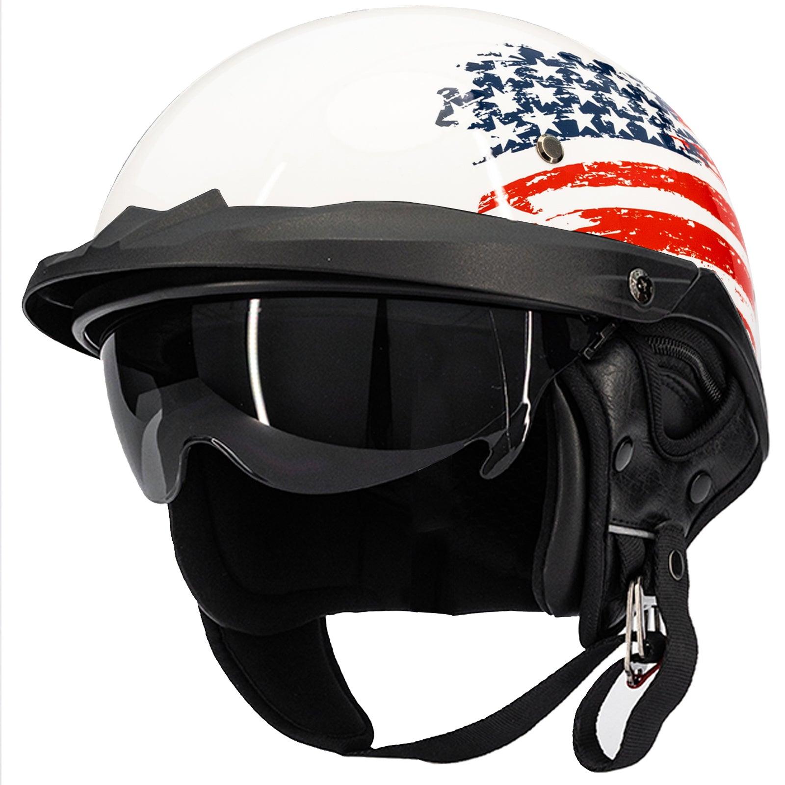 Harley half helmet with visor outlet