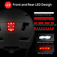 ILM E3-10L BIKE HELMET with USB Rechargeable LED Front and Back Light