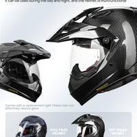 ILM Carbon Fibre Snell M2020D Full Face Motorcycle Adventure Helmet Model L13