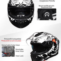 ILM Full Face Motorcycle Helmet Model 861A