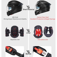 ILM Full Face Motorcycle Carbon Fiber Helmet Model 861C
