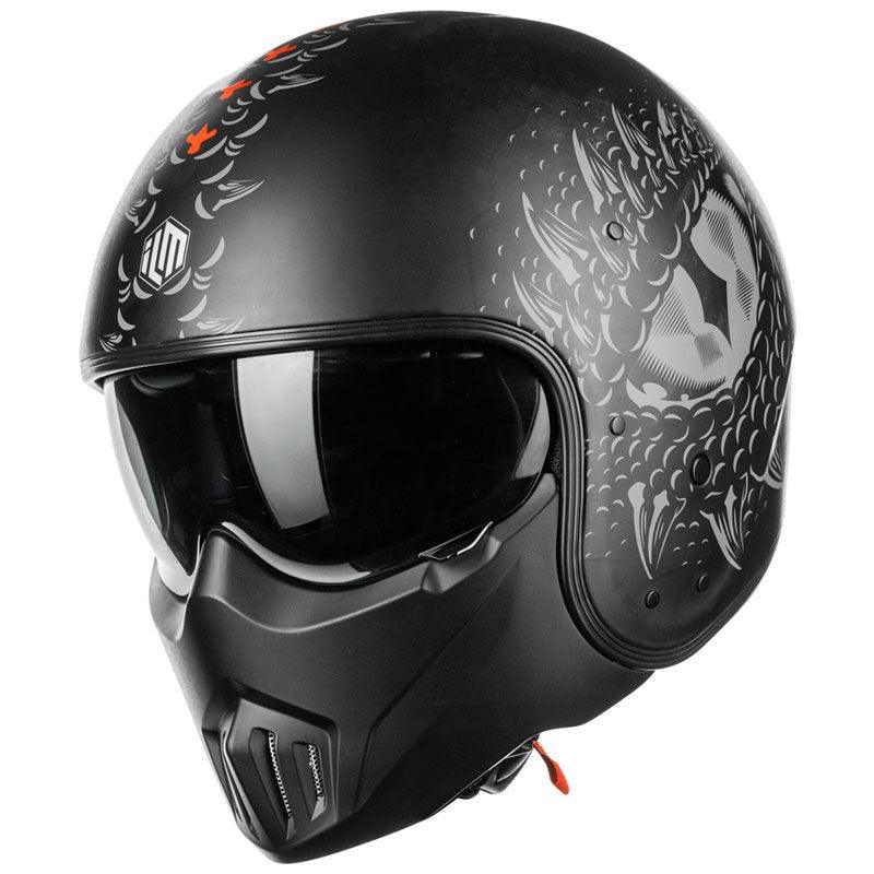 ILM Fiberglass Open Face Motorcycle 3/4 Helmet Lightweight Vintage Hel