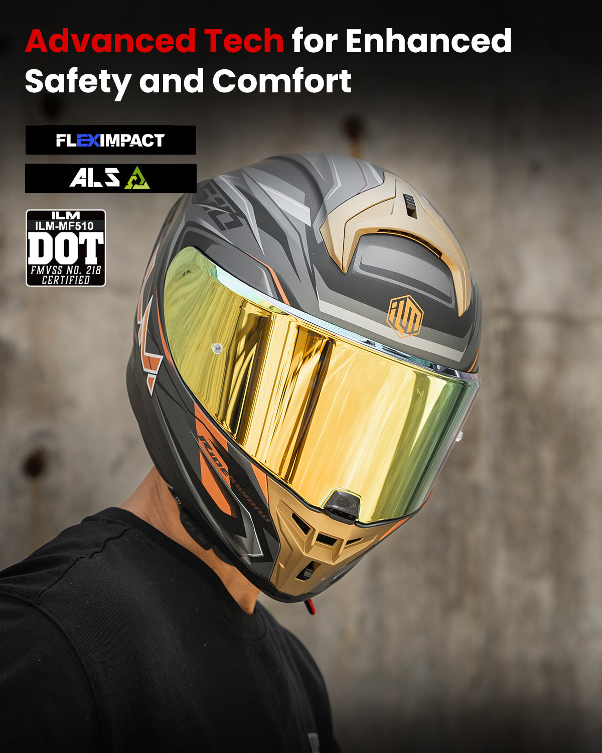 ILM Full Face Motorcycle Helmets Powersports Street Racing Cascos para Motos Model MF510