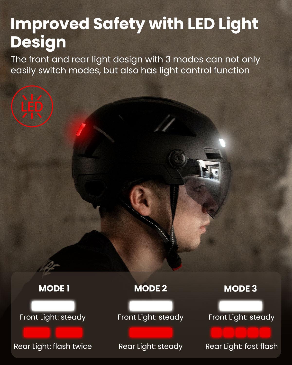 ILM Smart Adult Bike Helmet Model E3-12LS and Bluetooth Ear Pad - ILM