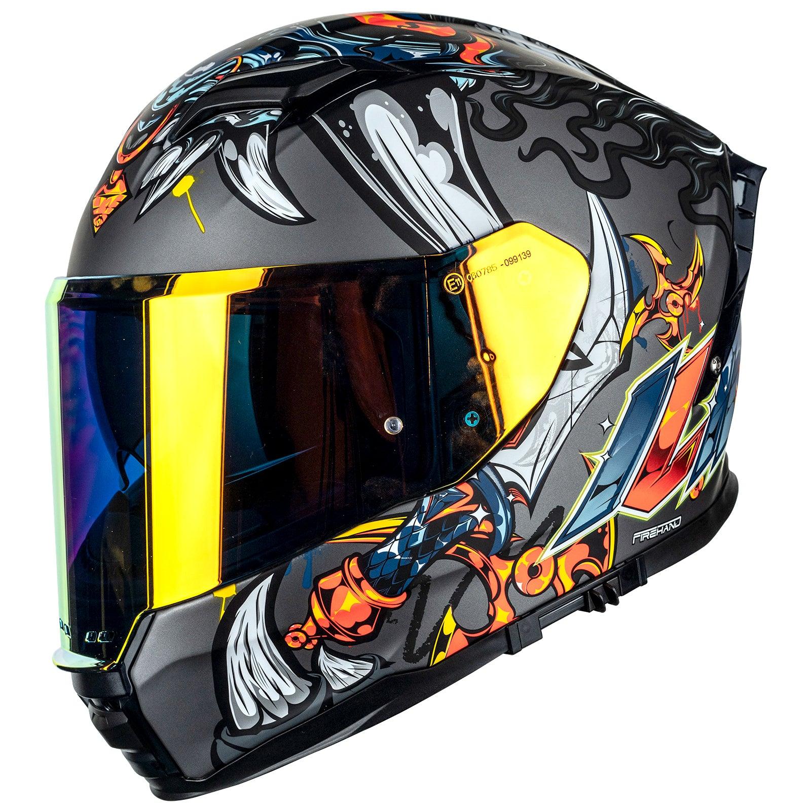 ILM Full Face Motorcycle Helmet Lightweight Fiberglass DOT ECE Model MF522P - ILM