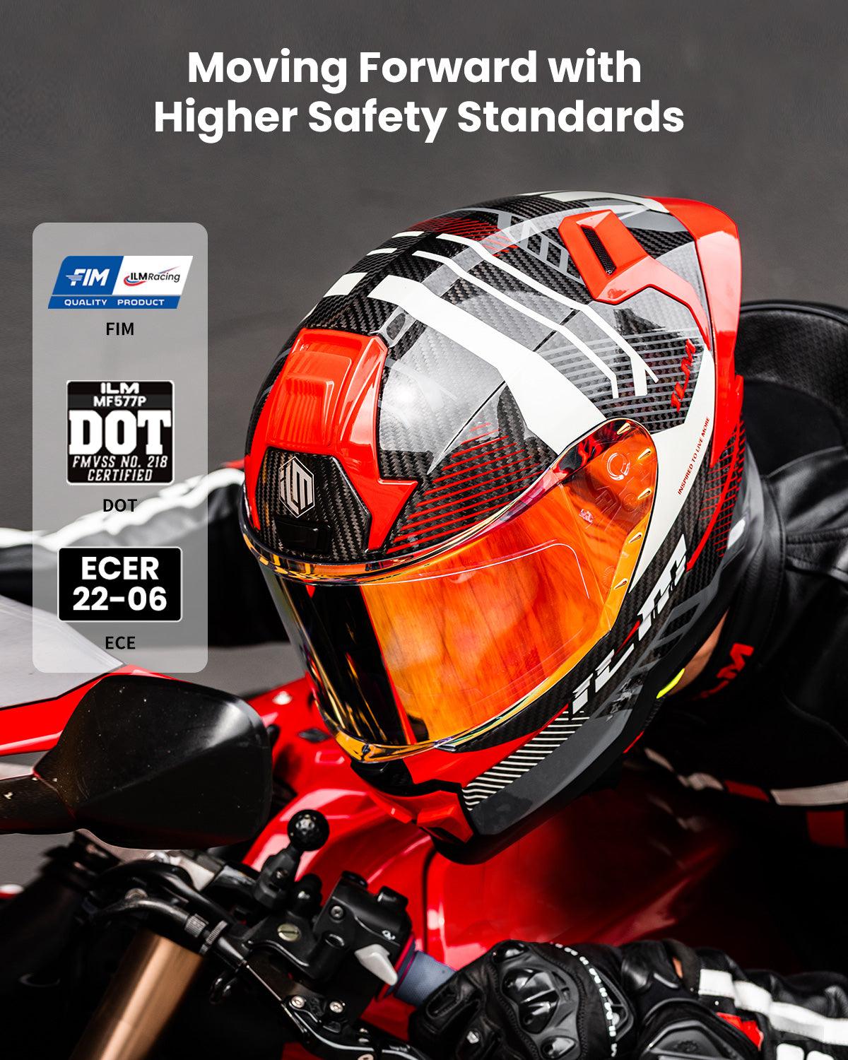 ILM Carbon Fiber Motorcycle Helmets Full Face Racing Helmet Model MF577P - ILM