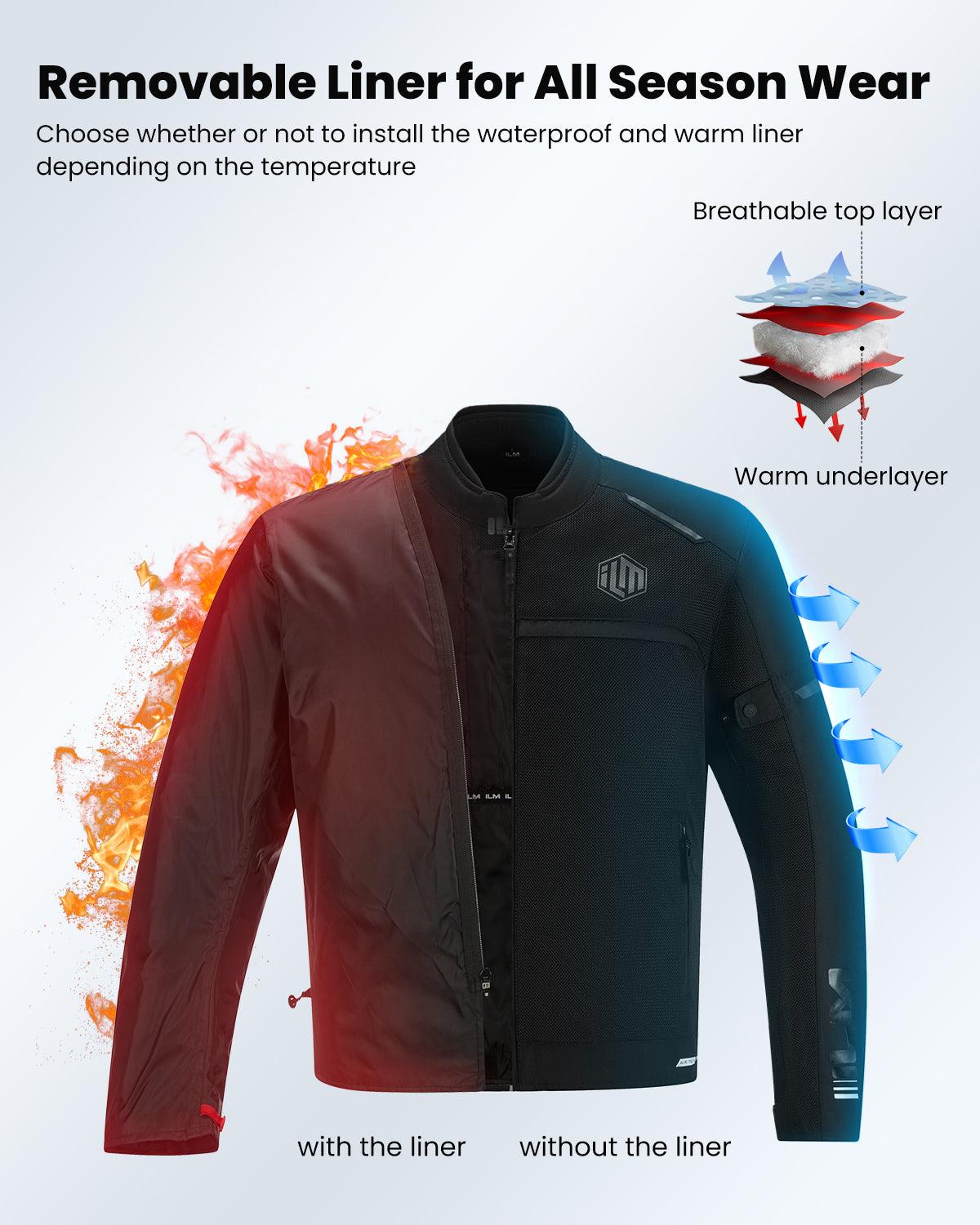 ILM Motorcycle Riding Jacket with Mesh CE Armor Dual Sport Protective Model JAM1 - ILM