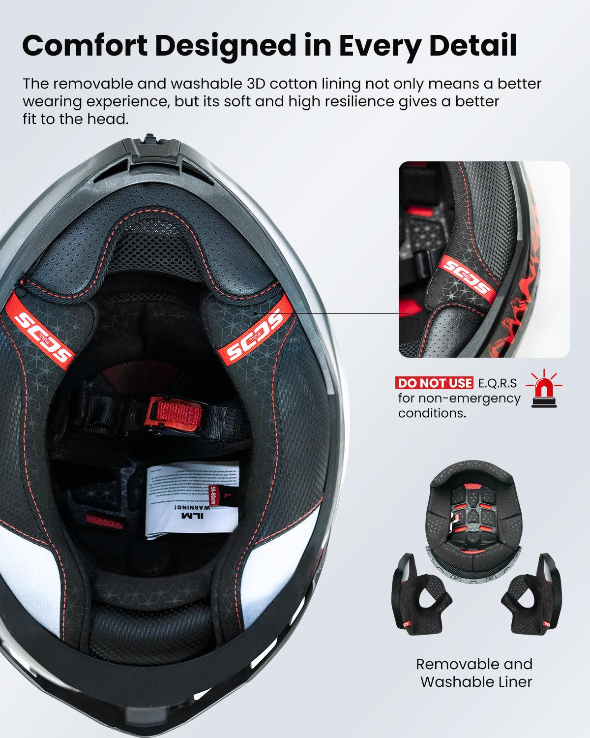 ILM Motorcycle Full Face Street Racing Helmet Model MF567 - ILM