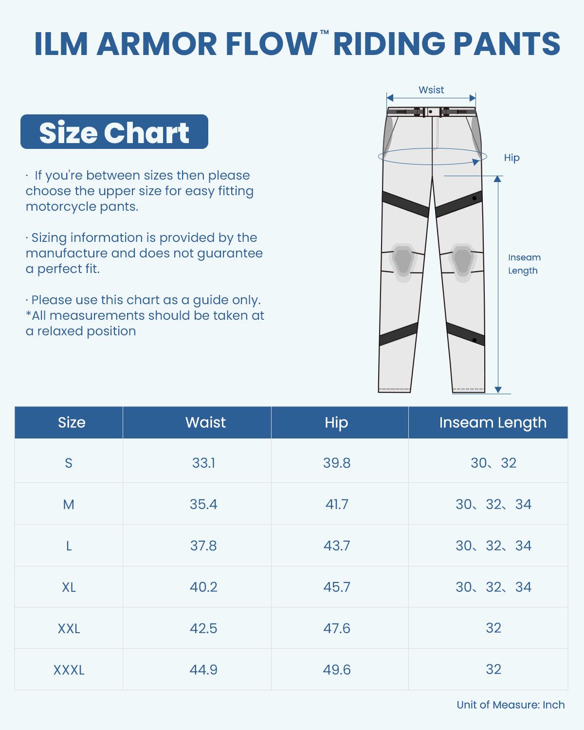 ILM Motorcycle Riding Pants Armor Flow with Pads Summer Lightweight Mesh Pants Model AFP01 - ILM