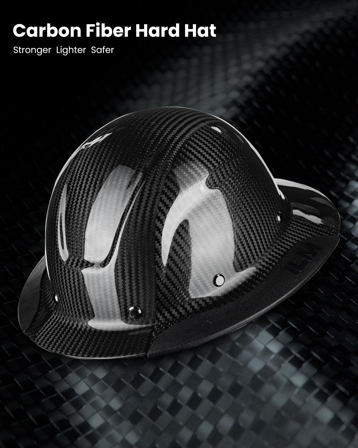 ILM Carbon Fiber Full Brim Hard Hat for Men with 4-8 Point ILM Carbon Fiber Full Brim Hard Hat for Men with 4-8 Point