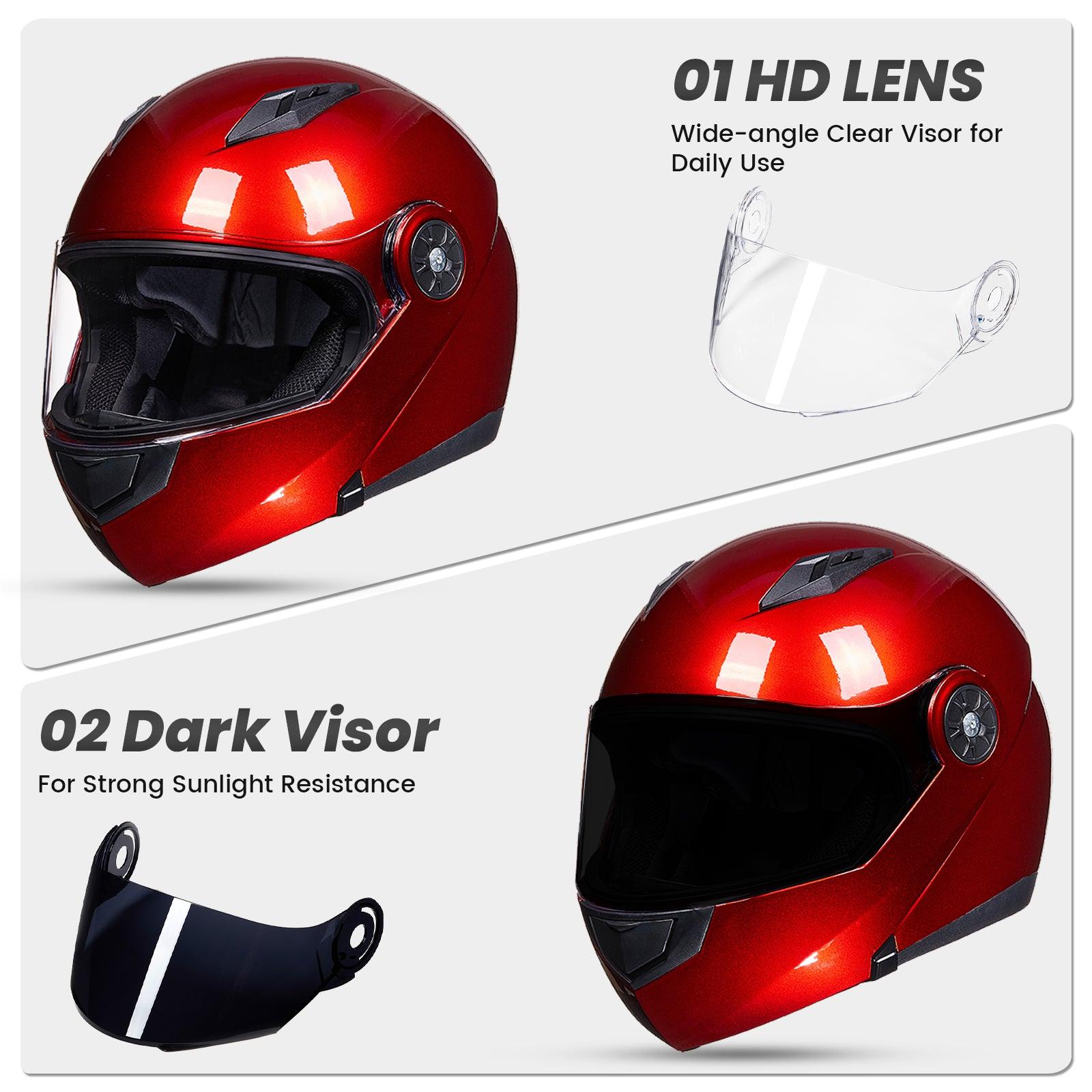 ILM Flip Up Full Face Modular Motorcycle Helmet Model 115 - ILM