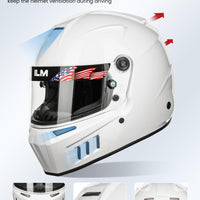 ILM Snell SA2020 Approved Auto Racing Lightweight Fiberglass Full Face Helmets Model 890