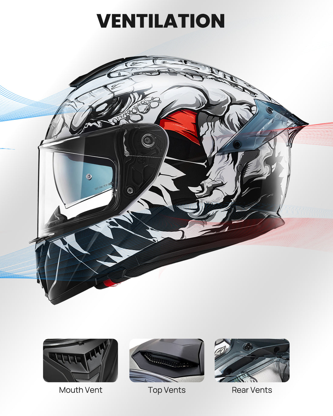 ILM Full Face Motorcycle Helmet Model 861A