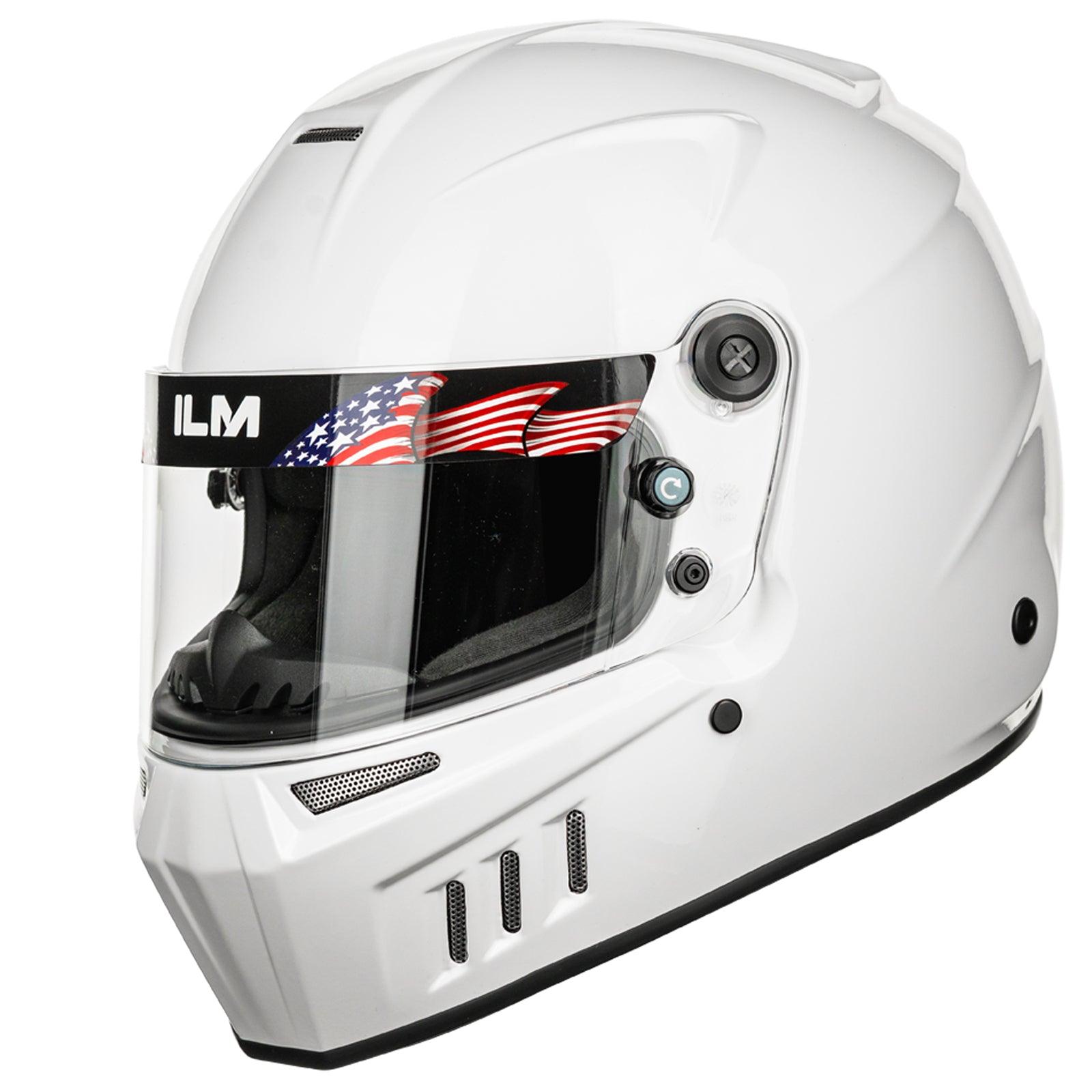 ILM Snell SA2020 Approved Auto Racing Lightweight Fiberglass Full Face Helmets Model 890 - ILM