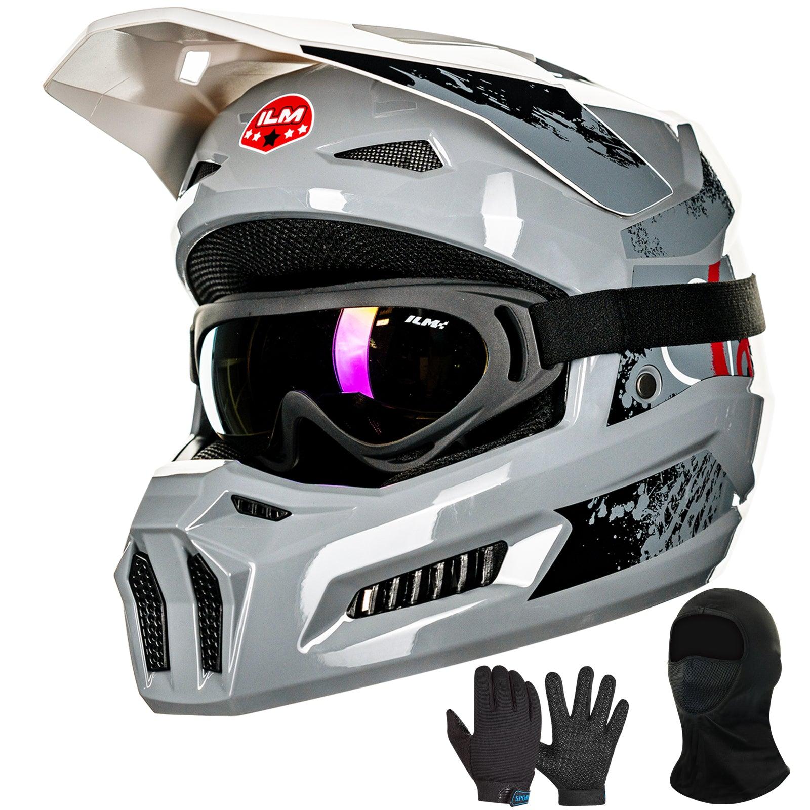 ILM Youth Dirt Bike Helmets Kids ATV Helmet with Goggles Gloves Mask Model MT601Y - ILM