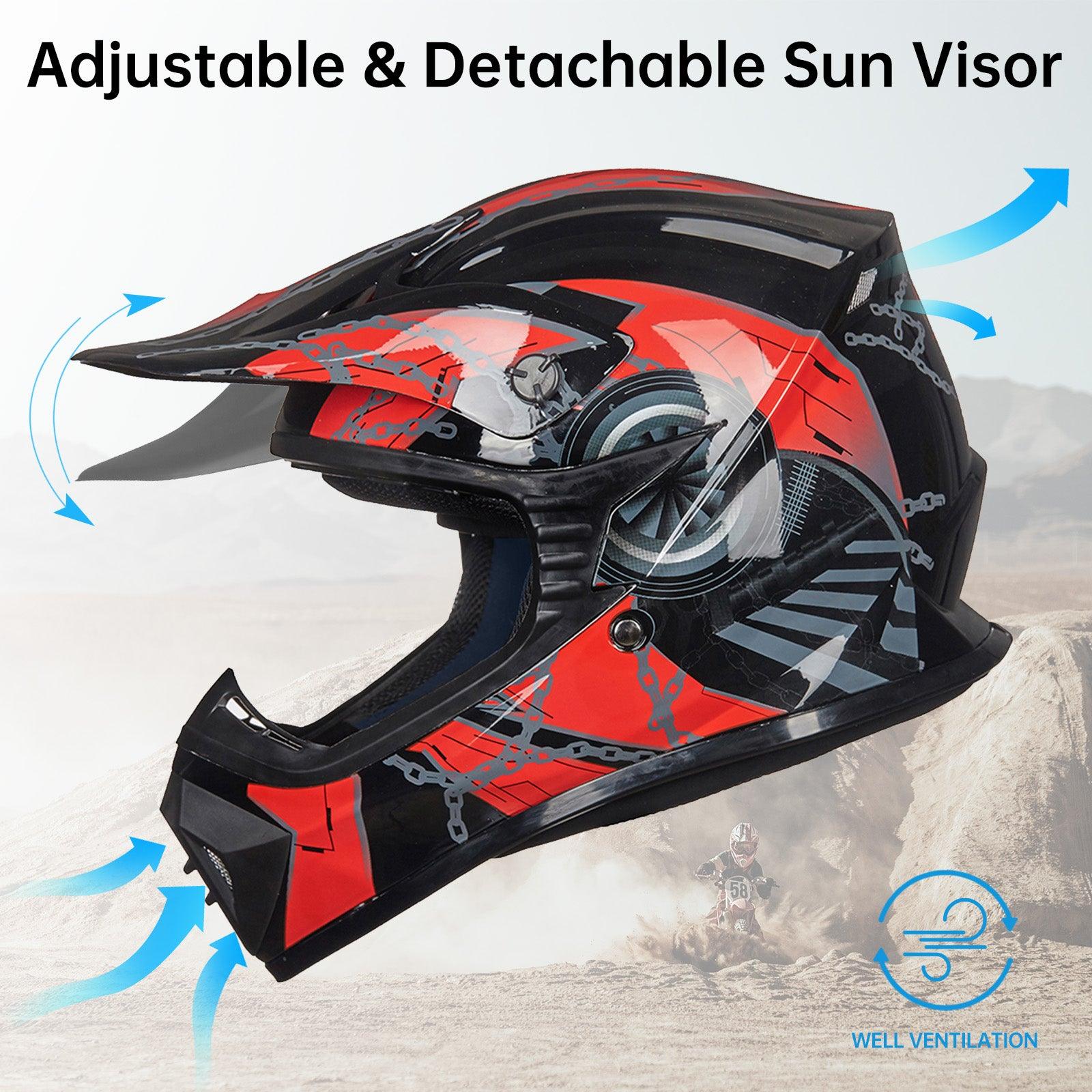 ILM Adult Dirt Bike Full Face Motorcycle Helmet Model 128S - ILM