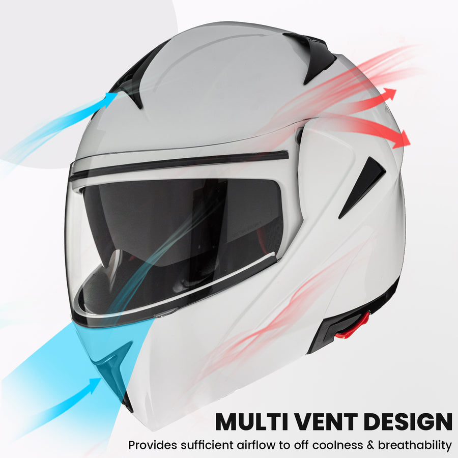 ILM Motorcycle Helmets Modular Dual Visor Flip-up Full Face Helmet Model 808