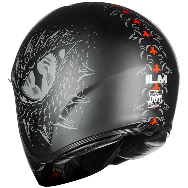 ILM Fiberglass Open Face Motorcycle 3/4 Helmet Lightweight Vintage Helmet Model MO310P - ILM