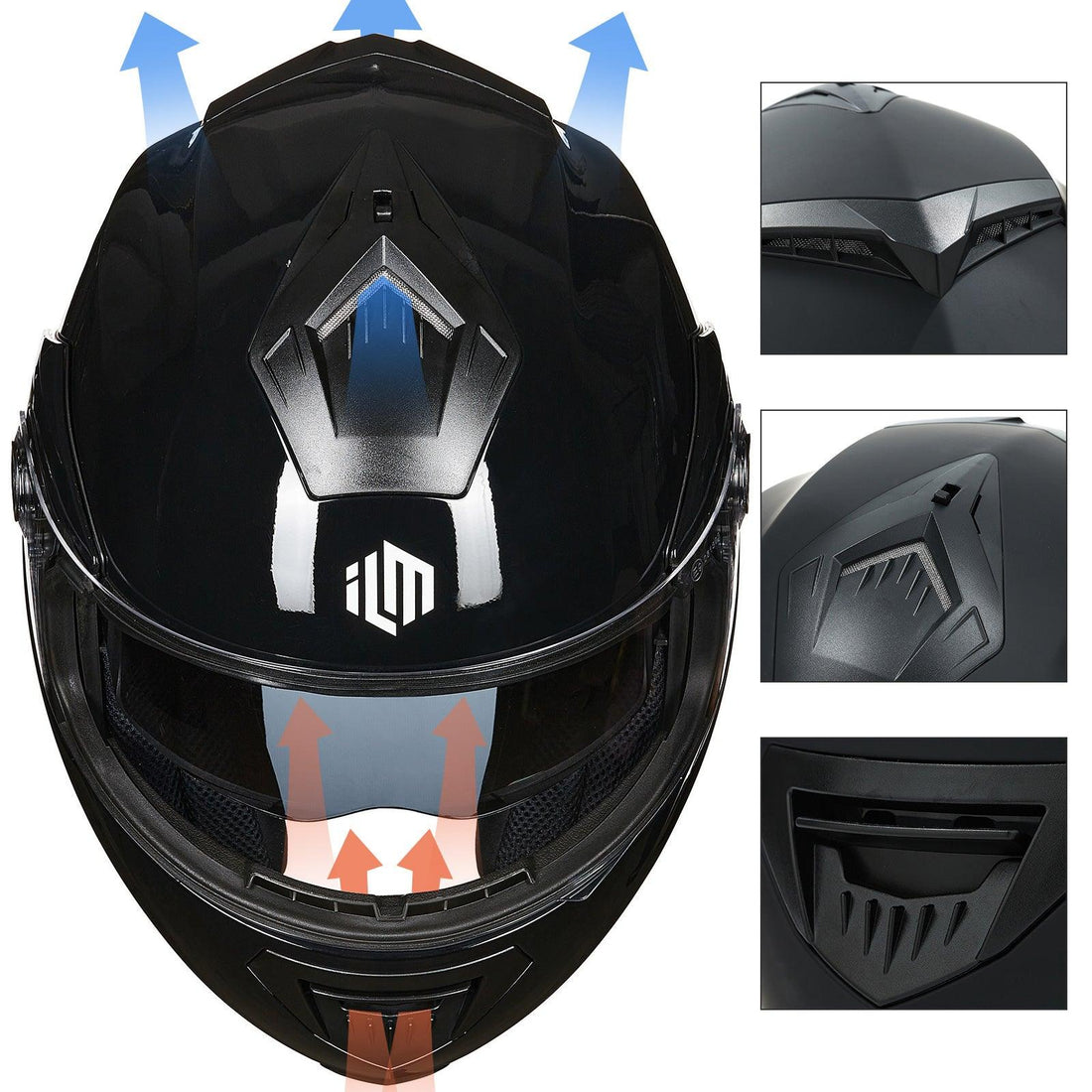 ILM Modular Full Face Motorcycle Helmet Model DP998