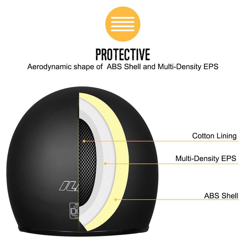 ILM 3/4 Open Face Motorcycle Helmet Model 207 - ILM