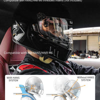 ILM Snell SA2020 Approved Auto Racing Lightweight Fiberglass Full Face Helmets Model 890