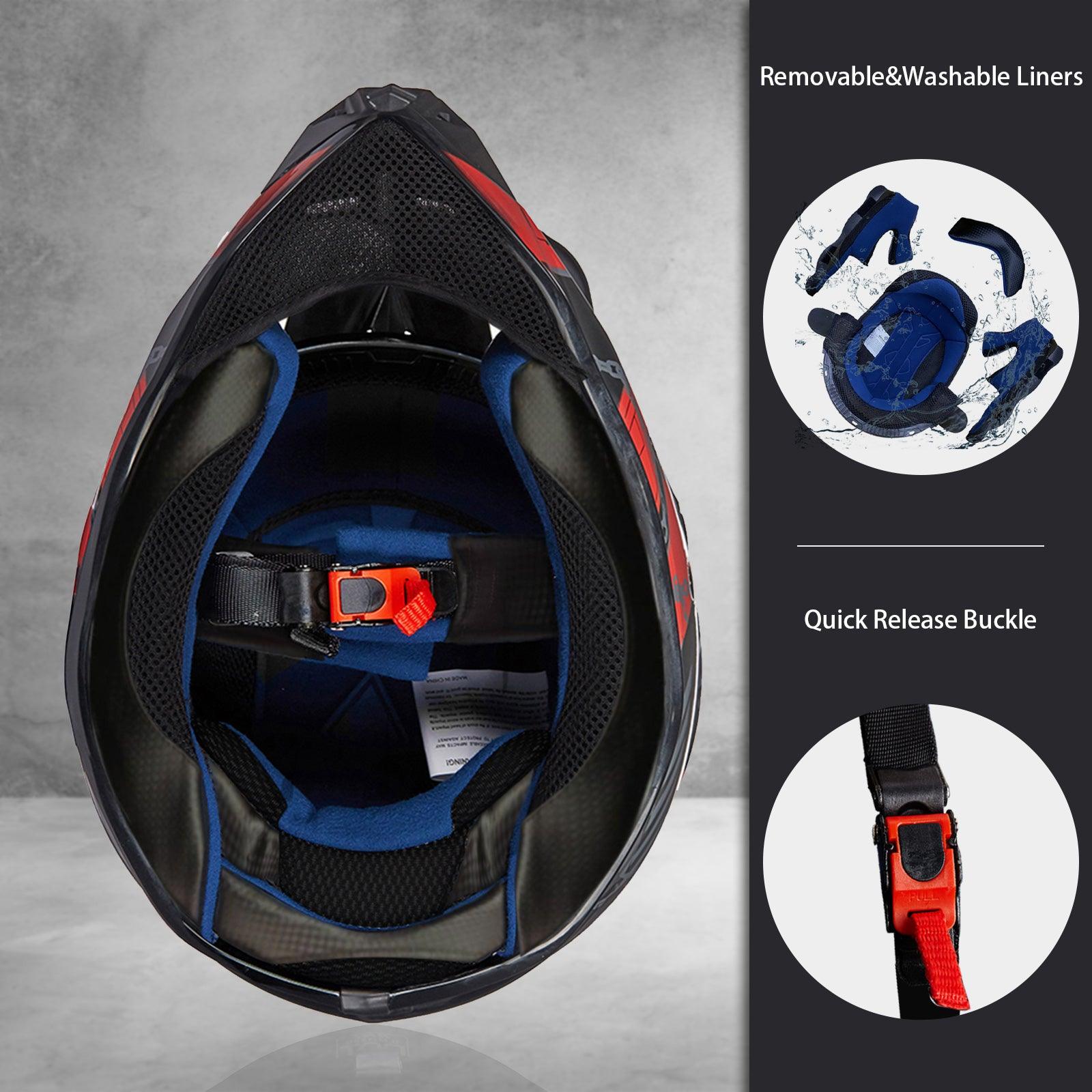 ILM Adult Dirt Bike Full Face Motorcycle Helmet Model 128S - ILM