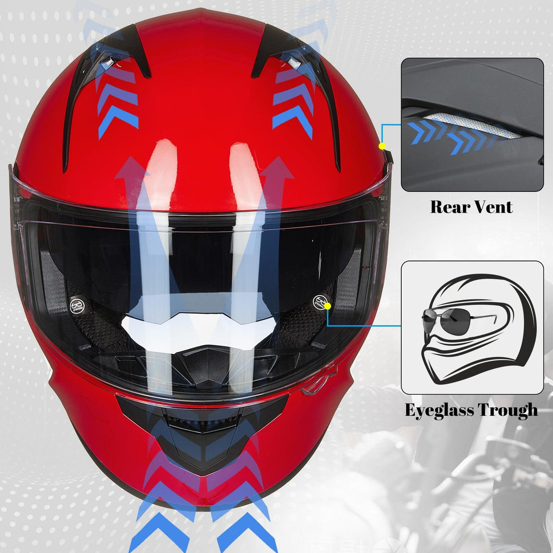 ILM Touch Built-in Bluetooth Integrated Full Face Motorcycle Helmet Model X9