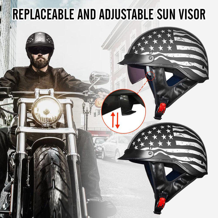 ILM Motorcycle Open Face Half Helmet Model 205V