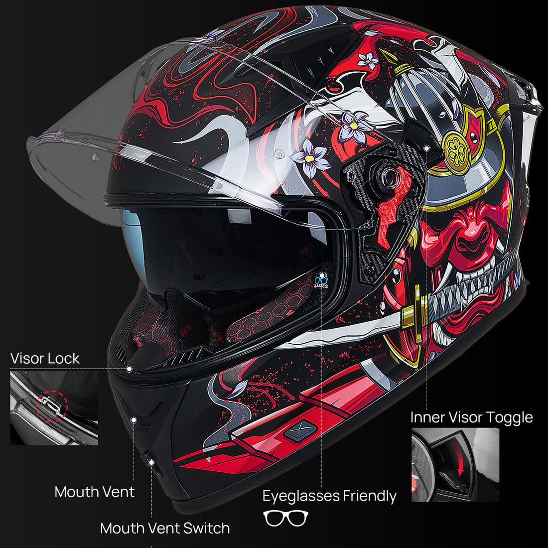 ILM Full Face Motorcycle Helmet Model Z501