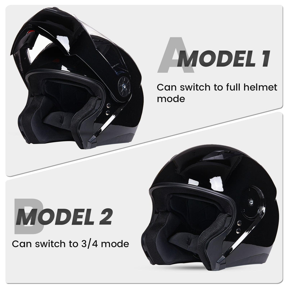 ILM Flip Up Full Face Modular Motorcycle Helmet Model 115