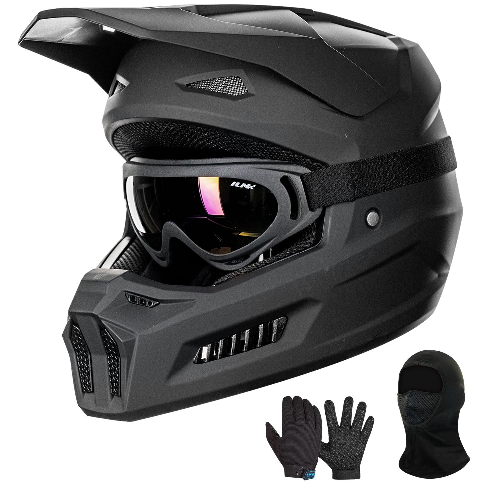 ILM Youth Dirt Bike Helmets Kids ATV Helmet with Goggles Gloves Mask Model MT601Y - ILM