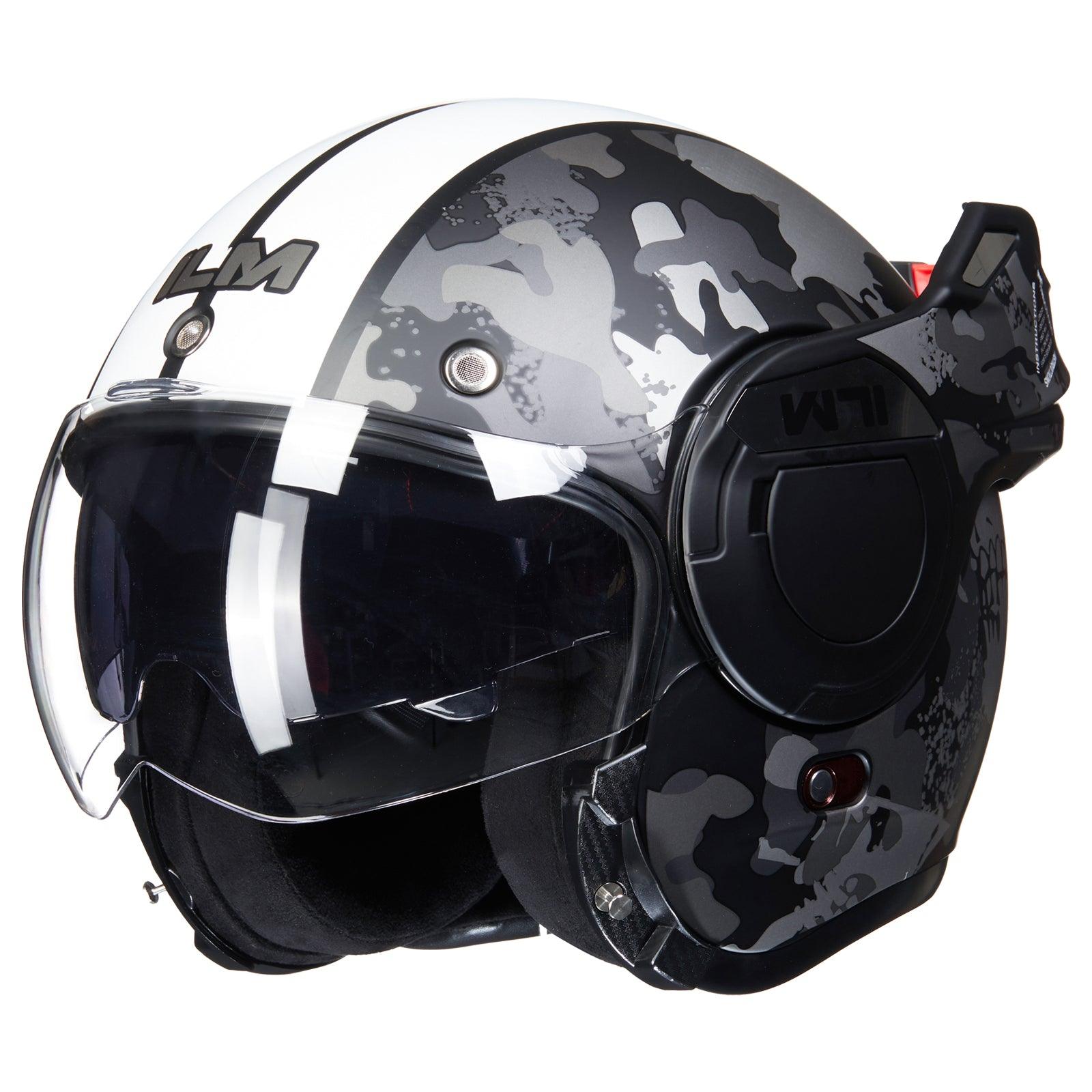 ILM Vintage Full Face Modular Motorcycle Helmet Model B707 - ILM
