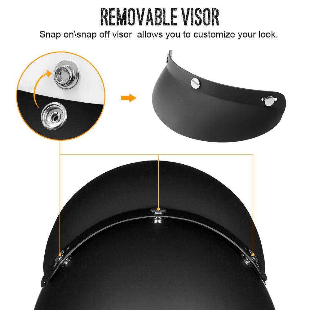 ILM 3/4 Open Face Motorcycle Helmet Model 207 - ILM