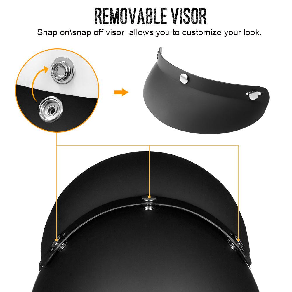 ILM 3/4 Open Face Motorcycle Helmet Model 207