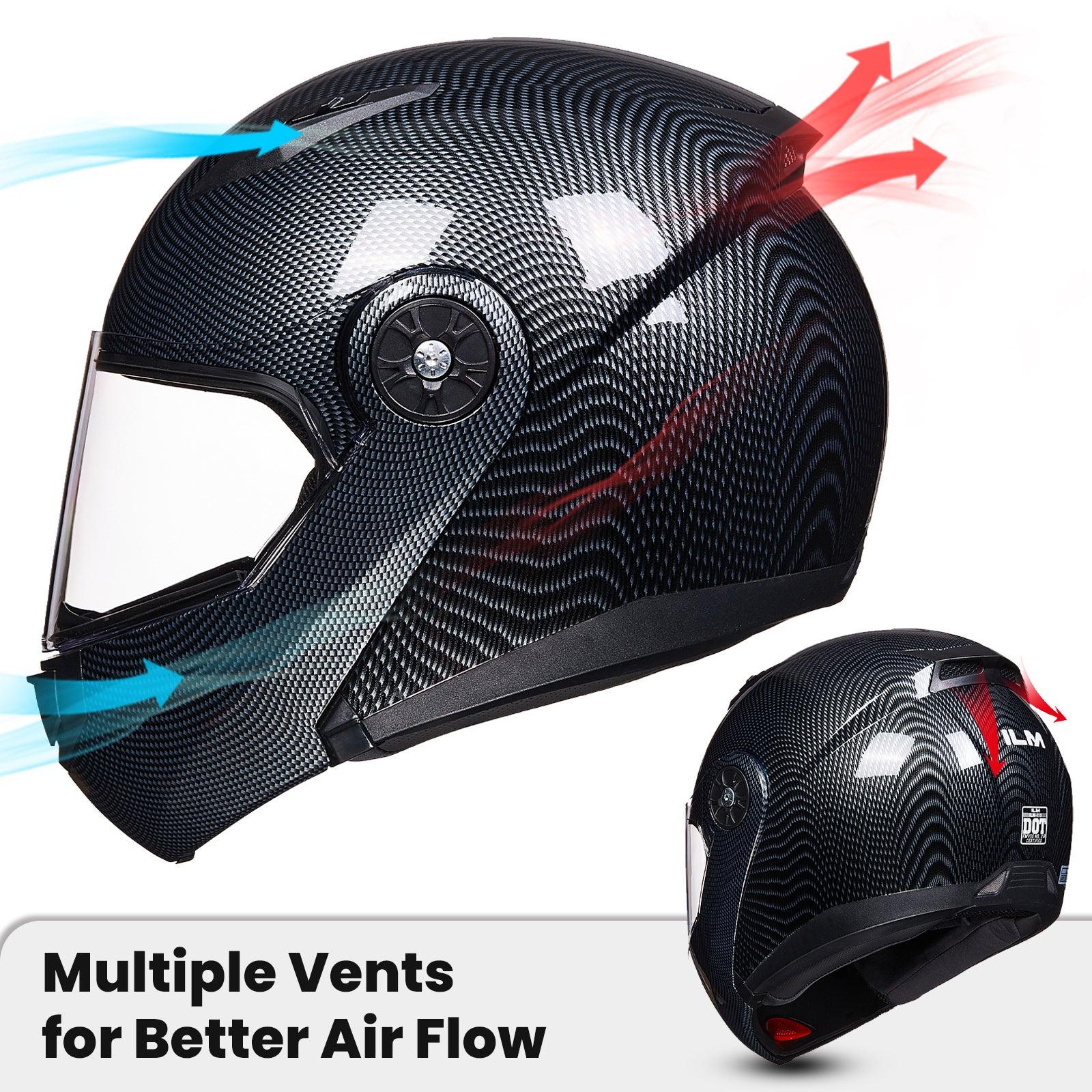 ILM Flip Up Full Face Modular Motorcycle Helmet Model 115 - ILM
