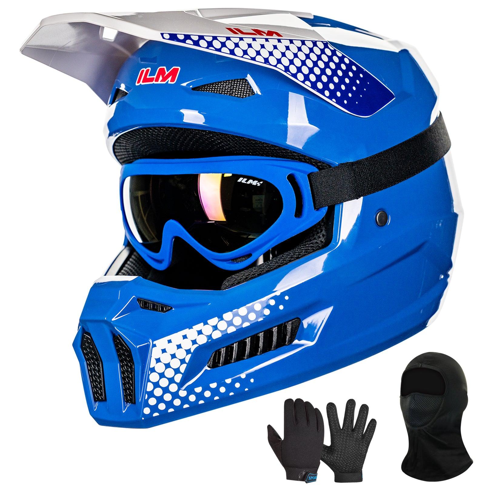 ILM Youth Dirt Bike Helmets Kids ATV Helmet with Goggles Gloves Mask Model MT601Y - ILM