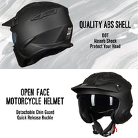 ILM Open Face Motorcycle 3/4 Half Helmet Model 726X