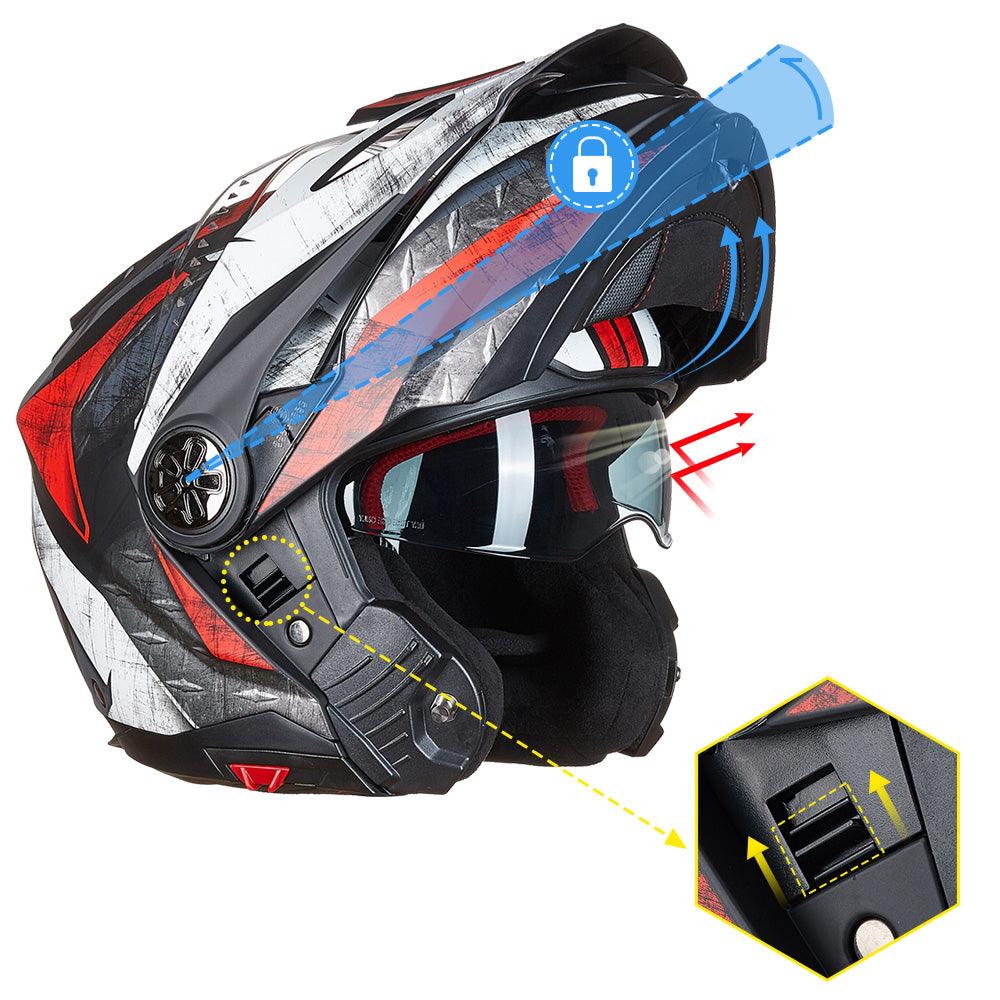 ILM Motorcycle Full Face Modular Helmet Model 909F - ILM