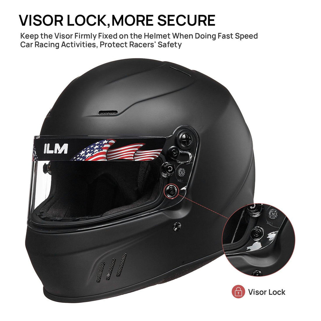 ILM Snell SA2020 Full Face Auto Car Racing Helmets Model 760