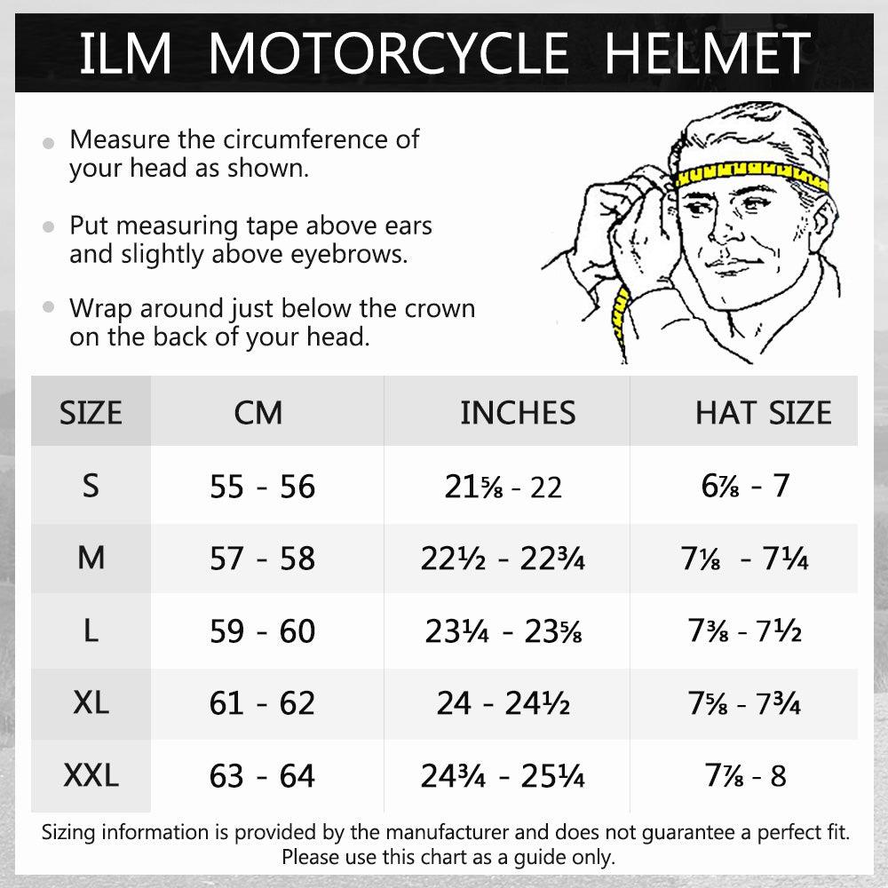 ILM Motorcycle Full Face Modular Helmet Model 909F - ILM