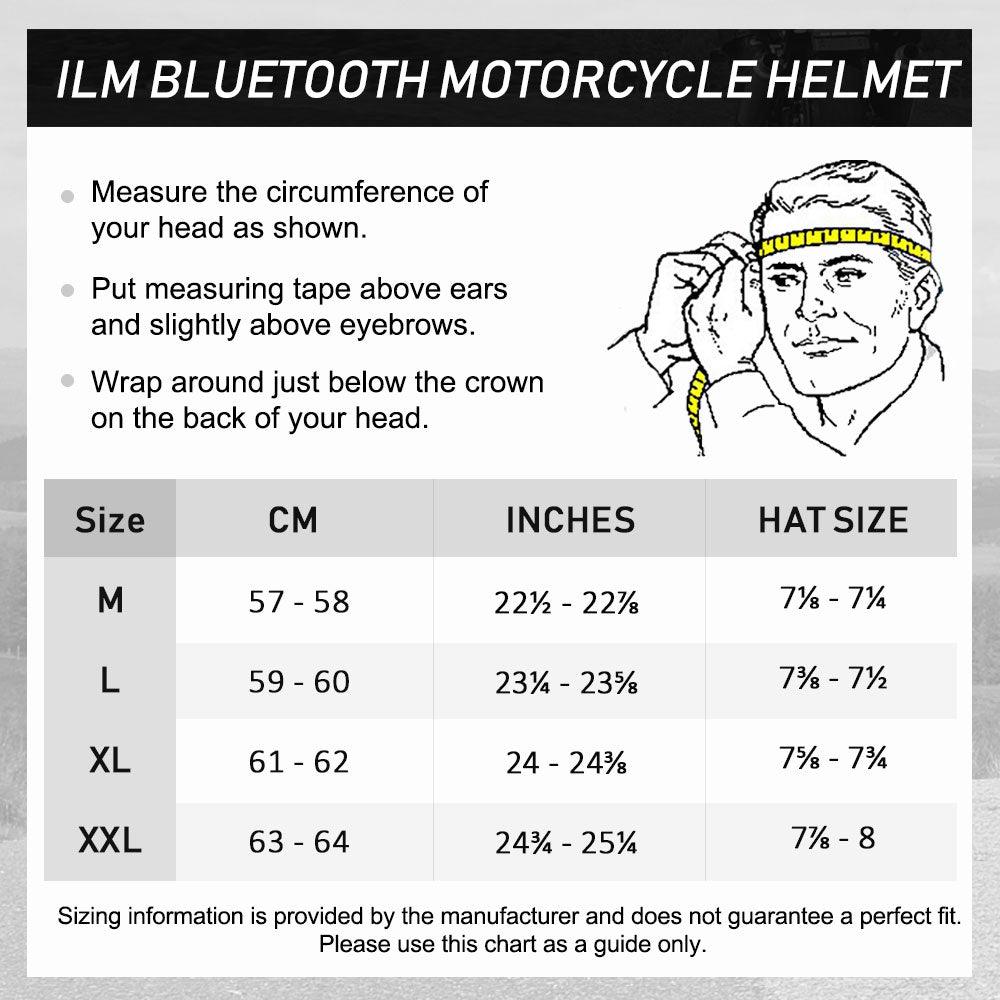 ILM Modular Flip up Full Face Bluetooth Motorcycle Helmet Model 902BT - ILM