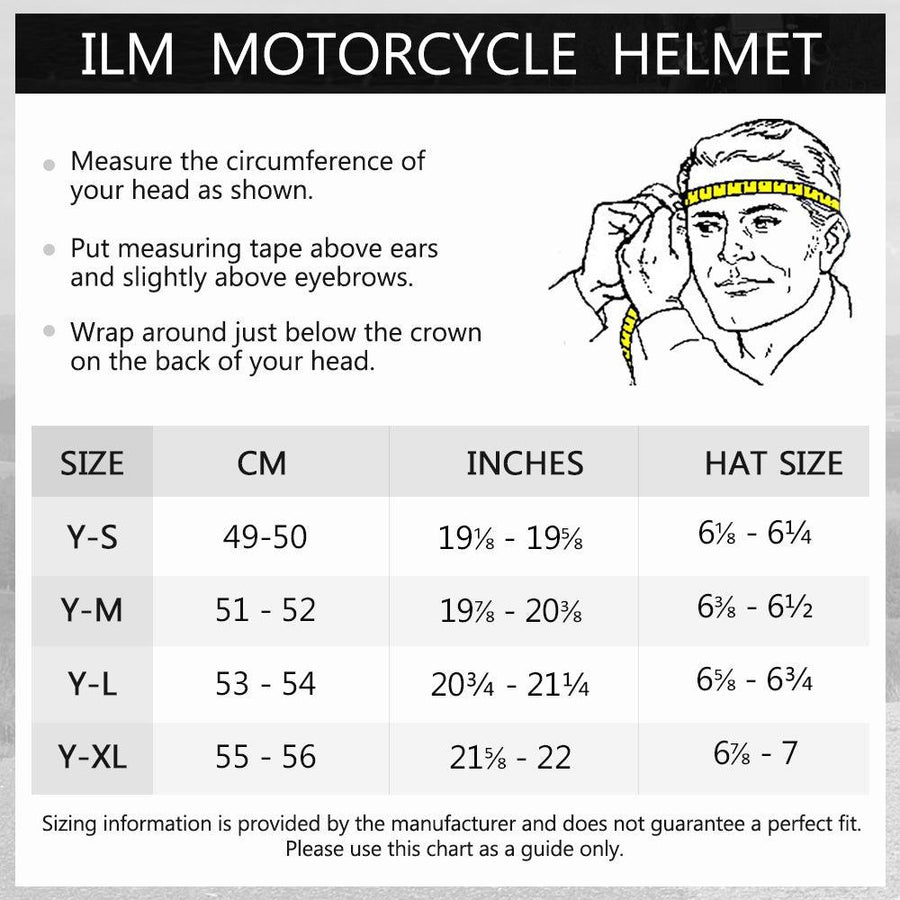 ILM Youth Kids Full Face Motorcycle Helmet Model DP808