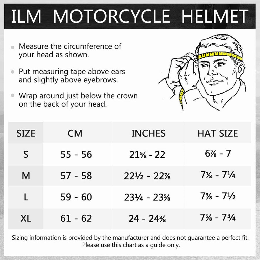 ILM Full Face Motorcycle Helmet Model 817