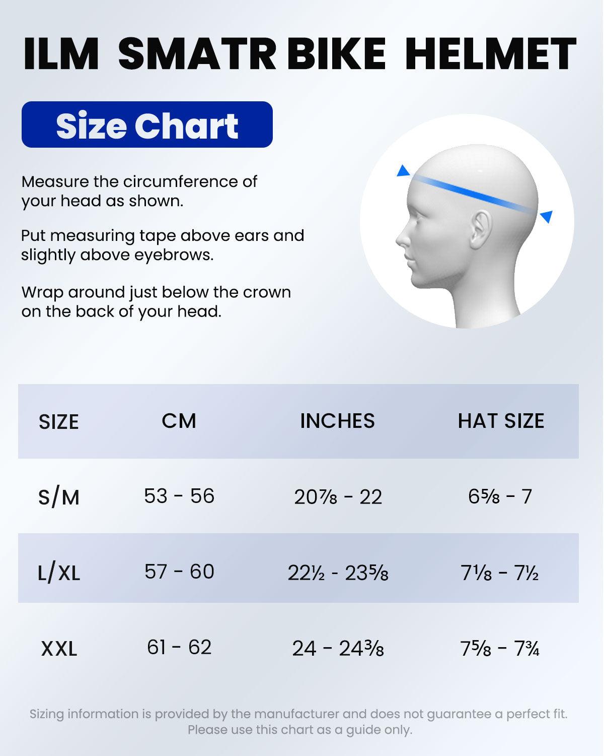 ILM Smart Adult Bike Helmet Model E3-12LS and Bluetooth Ear Pad - ILM