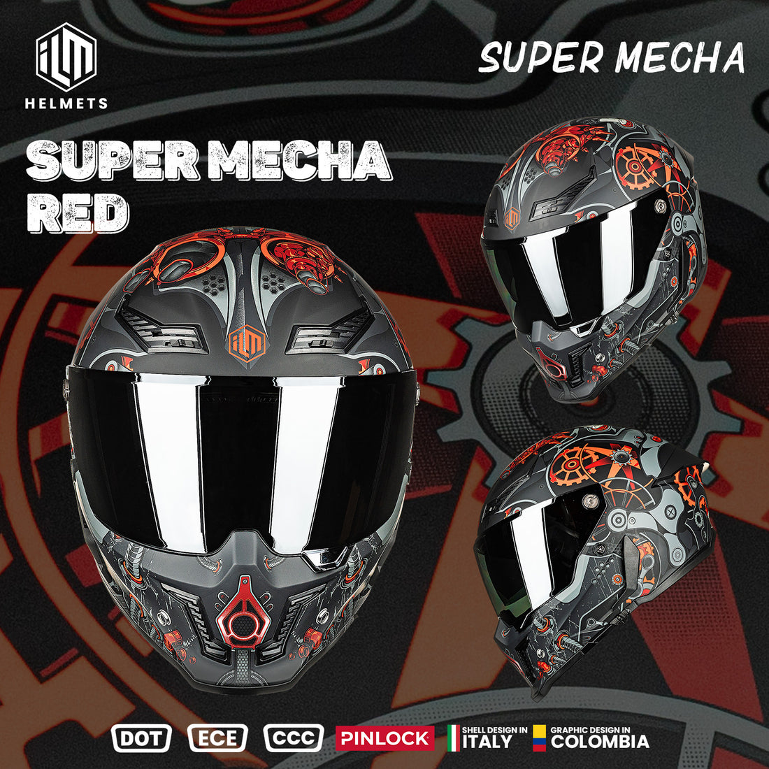 ILM Full Face Motorcycle Helmets Racing Helmet Model MF509
