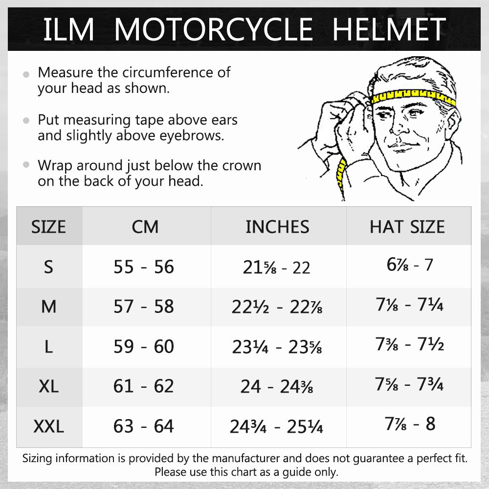 ILM Off Road Motorcycle Dual Sport Helmet Full Face Visor Model 606V