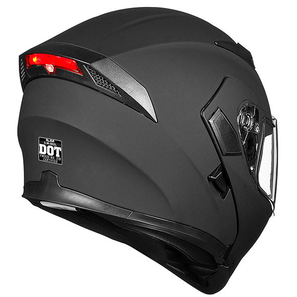 ILM Motorcycle Dual Visor Flip up Modular Full Face Helmet Model 902LED