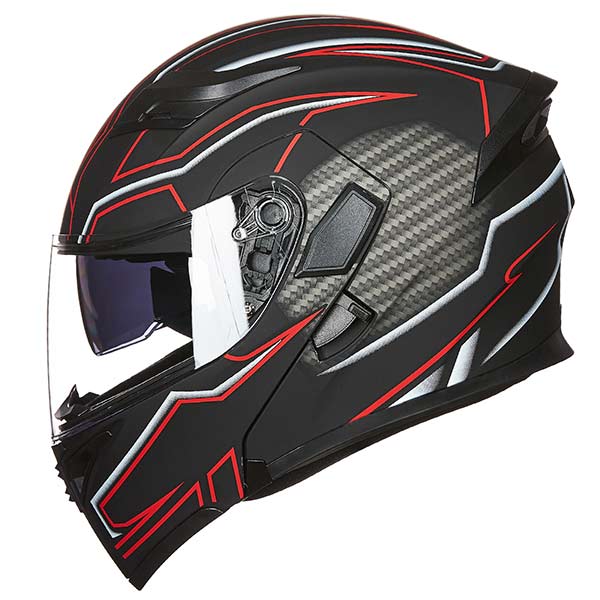 ILM Motorcycle Dual Visor Flip up Modular Full Face Helmet Model 902