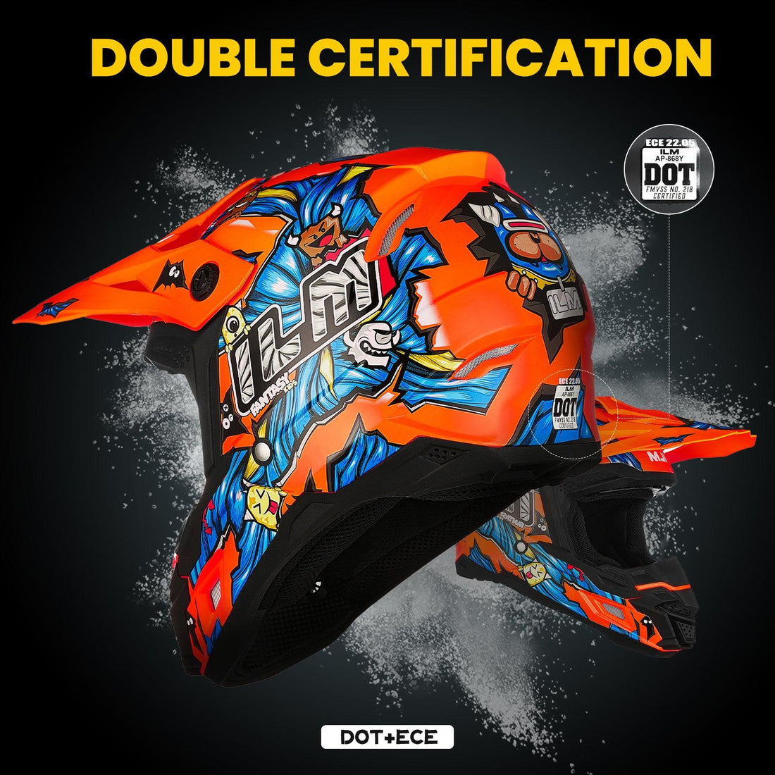 ILM AP868 Dirt Bike Youth Kids Helmet